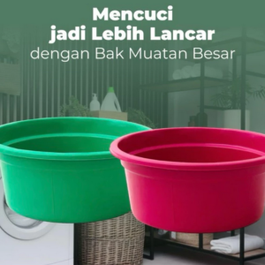 BASKOM PLASTIK BESAR TIPE YUTAKA 24 NO.124/YK adalah baskom plastik berkualitas tinggi dengan ukuran besar yang dibuat dari material plastik tebal dan kuat,