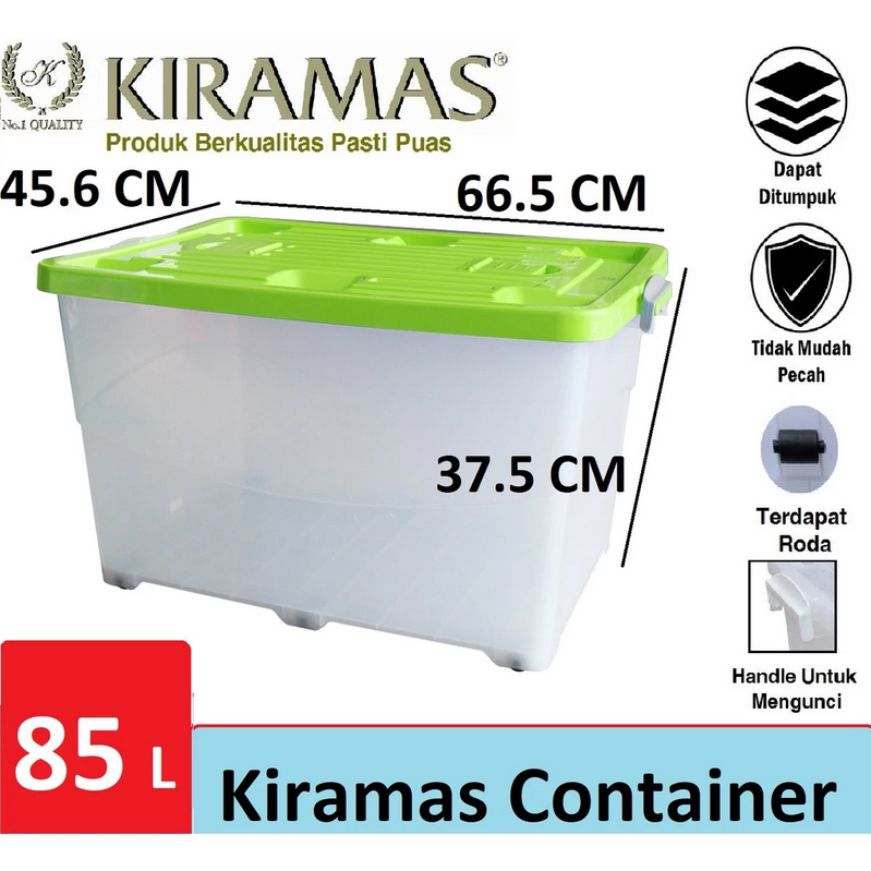 Box Container Plastik Besar Serbaguna 85 Liter Kiramas B85 KPR AR: Solusi Penyimpanan Praktis, Kuat & Serbaguna untuk Kebutuhan Anda