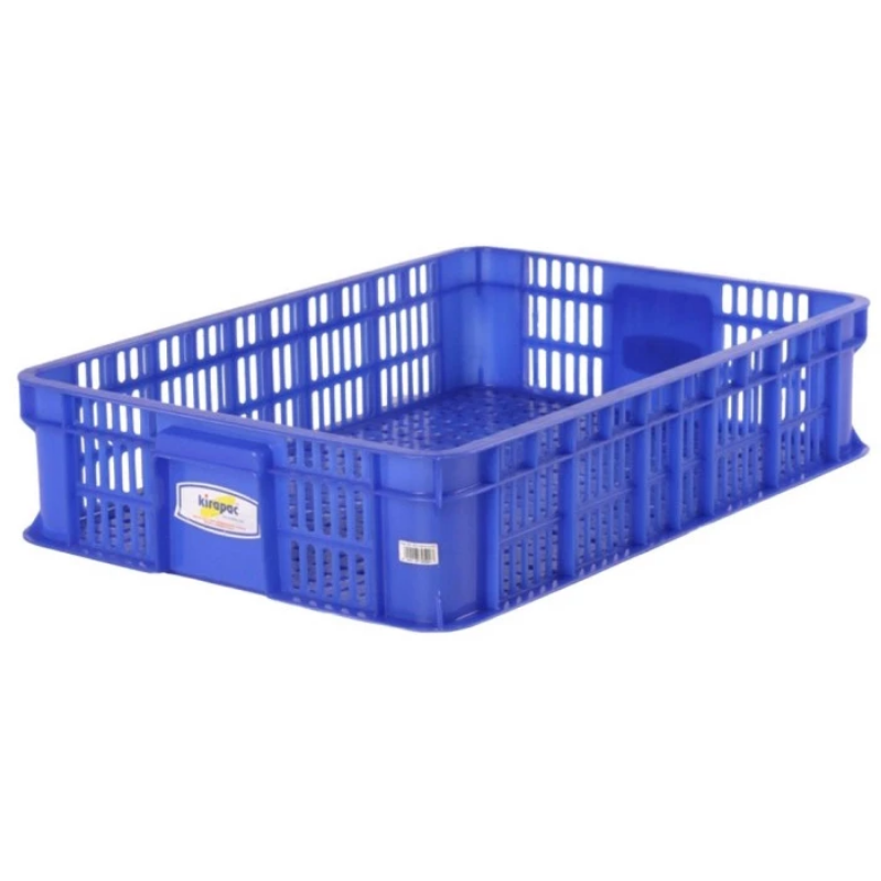CONTAINER BOX INDUSTRI PLASTIK 28 LITER KIRAPAC 7252 LBG (LUBANG), WARNA BIRU, MERAH, KUNING, UKURAN 61,3 x 42,9 x 13,5 cm | RAJA PLASTIK GROSIR