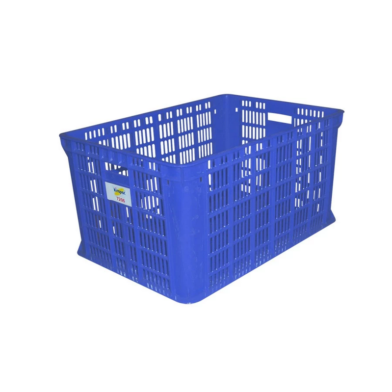 KERANJANG INDUSTRI PLASTIK SERBAGUNA 75 LITER KIRAPAC 7208 LUBANG, WARNA BIRU & HIJAU, UKURAN 60,7 x 42,9 x 37,4 CM | RAJA PLASTIK GROSIR