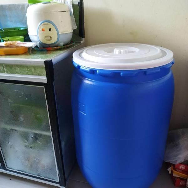 TONG AIR BIRU PLASTIK 125 LITER KIRAMAS 7410 DENGAN TUTUP | RAJA PLASTIK GROSIR