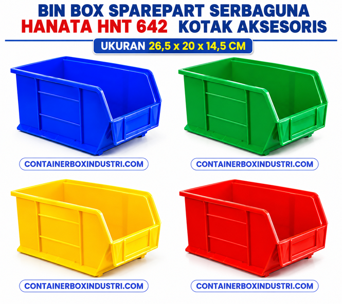 BIN BOX SPAREPART SERBAGUNA HANATA HNT 642 KOTAK AKSESORIS UKURAN 26,5 x 20 x 14,5 CM