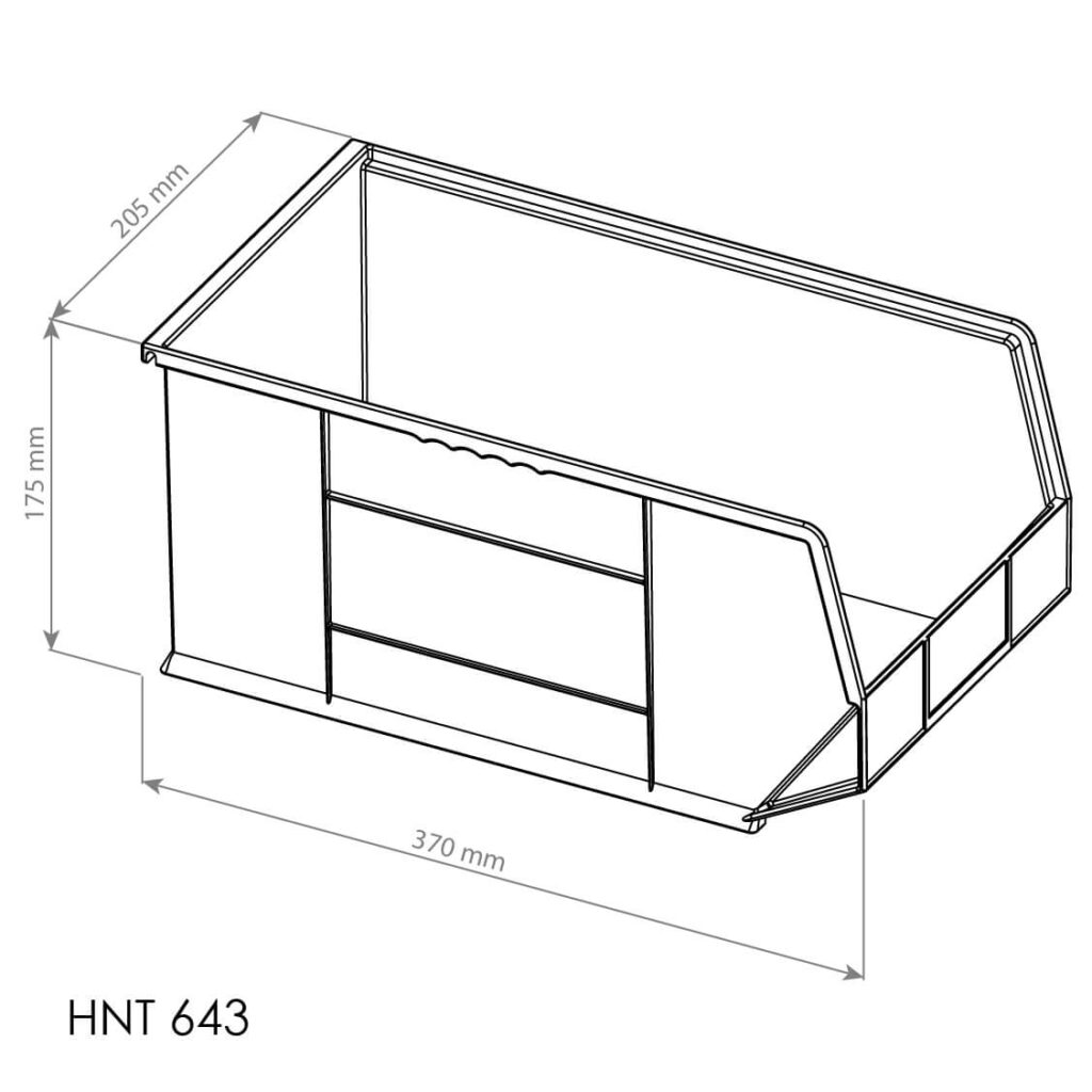 BIN BOX SPAREPART BESAR SERBAGUNA HANATA HNT 643 KOTAK AKSESORIS UKURAN 37x20,5x17,5 CM | RAJA PLASTIK GROSIR