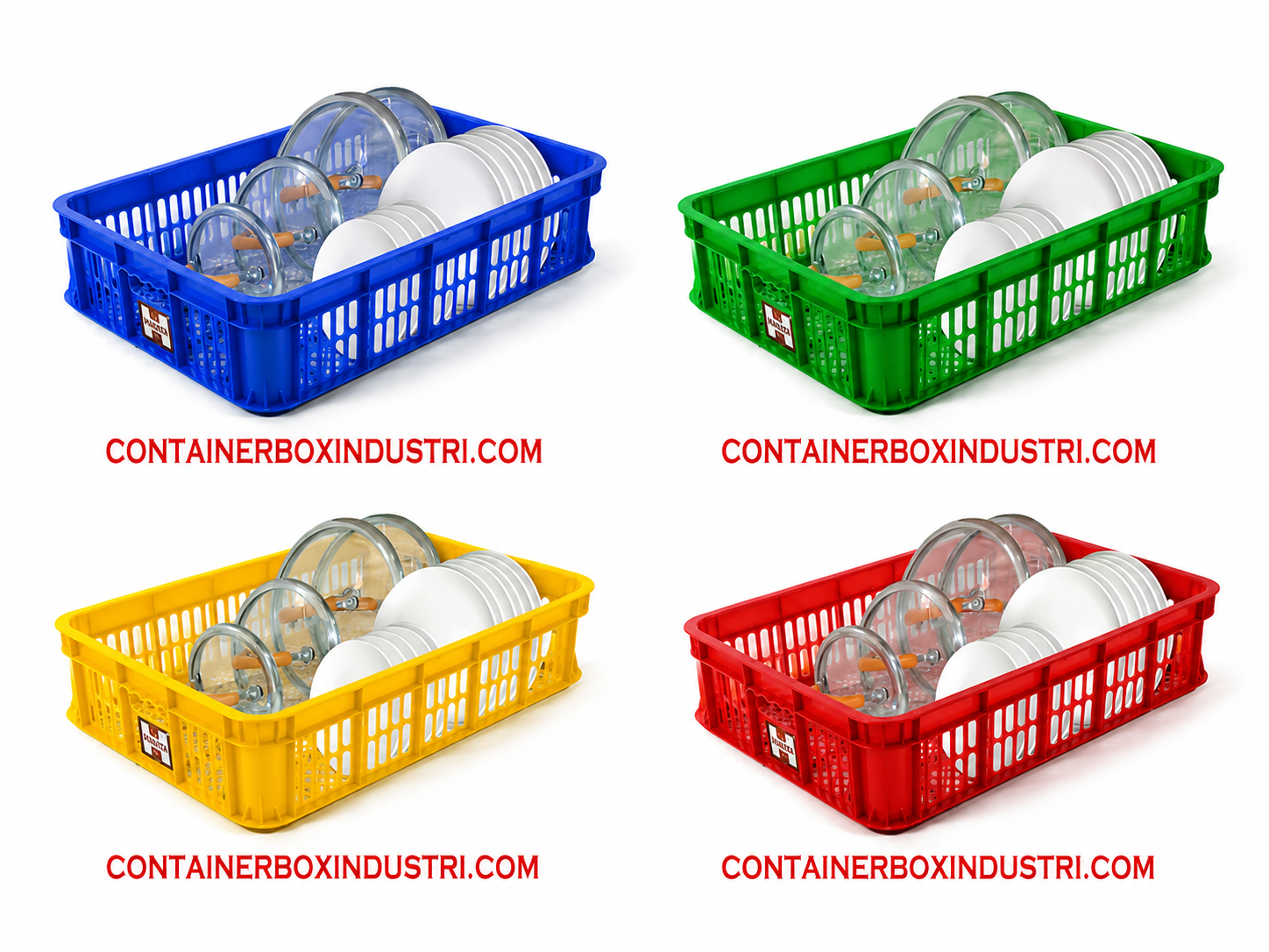 BOX CONTAINER INDUSTRI PLASTIK BERLUBANG HANATA 2000M (MEDIUM) 62x43x14,5 CM | RAJA PLASTIK GROSIR