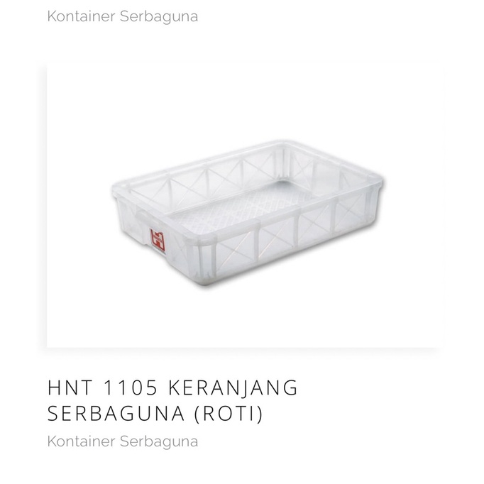 BOX CONTAINER PLASTIK KERANJANG ROTI / DONAT HANATA HNT 1105