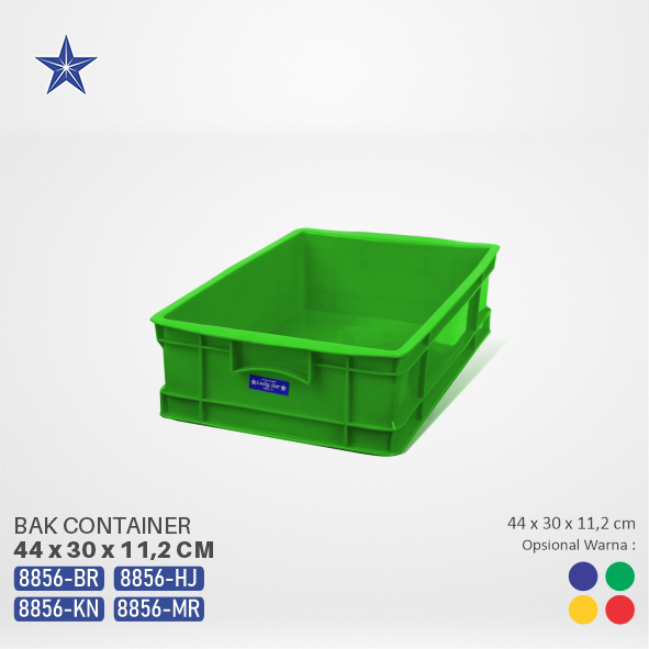 BOX KONTAINER PLASTIK INDUSTRI LUCKY STAR TIPE 8856 UKURAN 44 x 30 x 11,2 CM