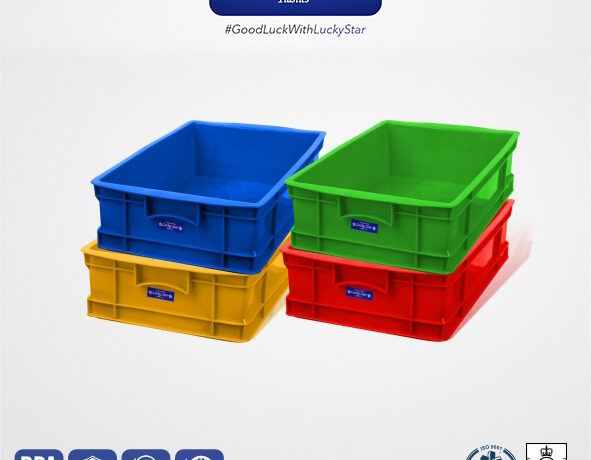 BOX KONTAINER PLASTIK INDUSTRI LUCKY STAR TIPE 8856 UKURAN 44 x 30 x 11,2 CM