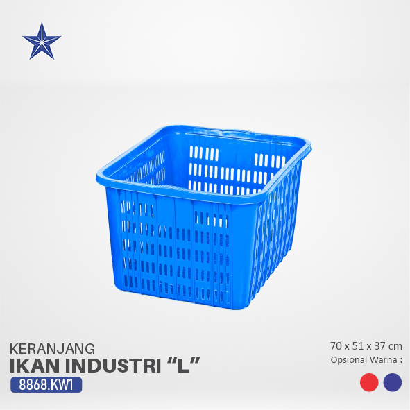 KERANJANG IKAN PLASTIK KRAT INDUSTRI LUCKY STAR L 8868.KW1 UKURAN 70x51x37