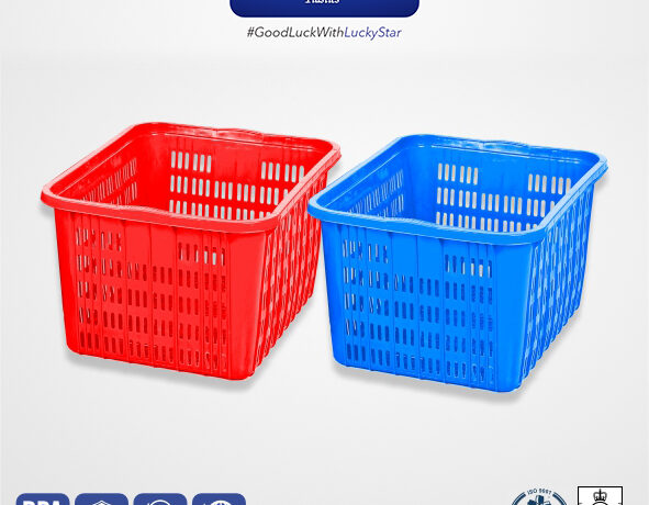 KERANJANG IKAN PLASTIK KRAT INDUSTRI LUCKY STAR L 8868.KW1 UKURAN 70x51x37