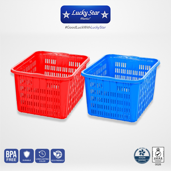 KERANJANG IKAN PLASTIK KRAT INDUSTRI LUCKY STAR L 8868.KW1 UKURAN 70x51x37
