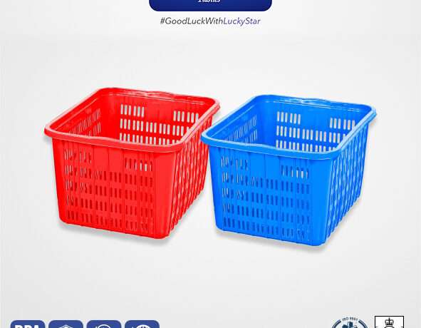 KERANJANG IKAN PLASTIK KRAT INDUSTRI LUCKY STAR M 8867.KW1 UKURAN 64x46,5x35 CM