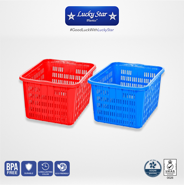 KERANJANG IKAN PLASTIK KRAT INDUSTRI LUCKY STAR M 8867.KW1 UKURAN 64x46,5x35 CM