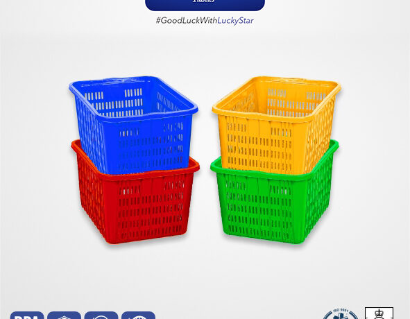 KERANJANG IKAN PLASTIK KRAT INDUSTRI LUCKY STAR S 8866 UKURAN 60x42x30 CM