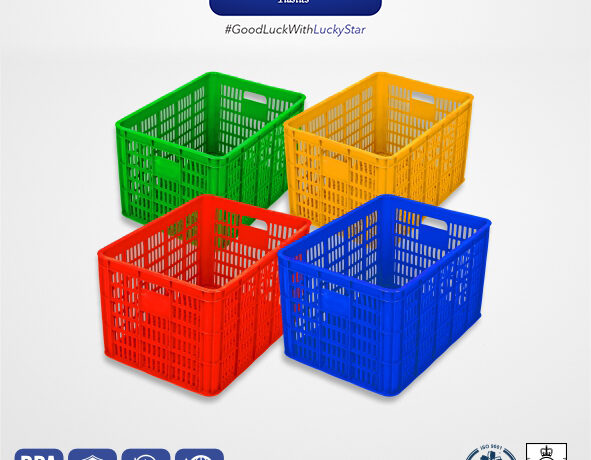 KERANJANG INDUSTRI BESAR PLASTIK LUCKY STAR TIPE 8888.KW1 UKURAN 67,5x48x40,5 CM | RAJA PLASTIK GROSIR