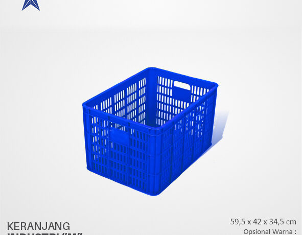 KERANJANG INDUSTRI SEDANG PLASTIK LUCKY STAR TIPE 8887.KW1 UKURAN 59,5x42x34,5 CM