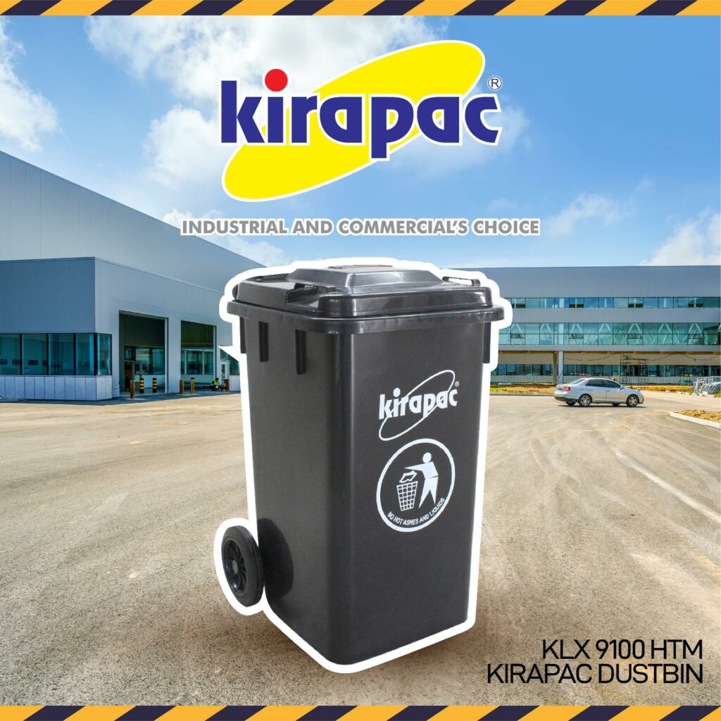 TEMPAT SAMPAH BESAR PLASTIK HITAM 100 LITER KIRAPAC KLX 9100: Solusi Tempat Sampah Profesional, Kuat & Tahan Lama untuk Berbagai Kebutuhan