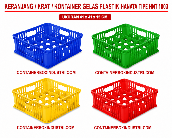 KERANJANG / KRAT / KONTAINER GELAS BOX PLASTIK ISI 25 HANATA HNT 1003