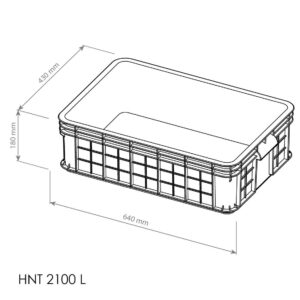 BOX CONTAINER INDUSTRI PLASTIK RAPAT SERBAGUNA HANATA HNT 2100L UKURAN 64x43x18 CM: olusi Penyimpanan Profesional untuk Gudang, Industri, dan Distribusi Modern