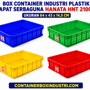 BOX CONTAINER INDUSTRI PLASTIK RAPAT SERBAGUNA HANATA HNT 2100M UKURAN 64x43x14,5 CM: Solusi Penyimpanan Praktis dan Efisien untuk Berbagai Kebutuhan Industri