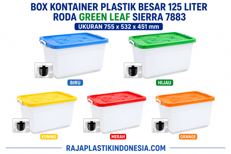 BOX KONTAINER PLASTIK BESAR 125 LITER RODA GREEN LEAF SIERRA 7883