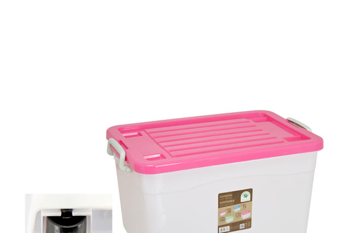 BOX KONTAINER PLASTIK SEDANG 50 LITER RODA GREEN LEAF SIERRA 7880 | RAJA PLASTIK GROSIR