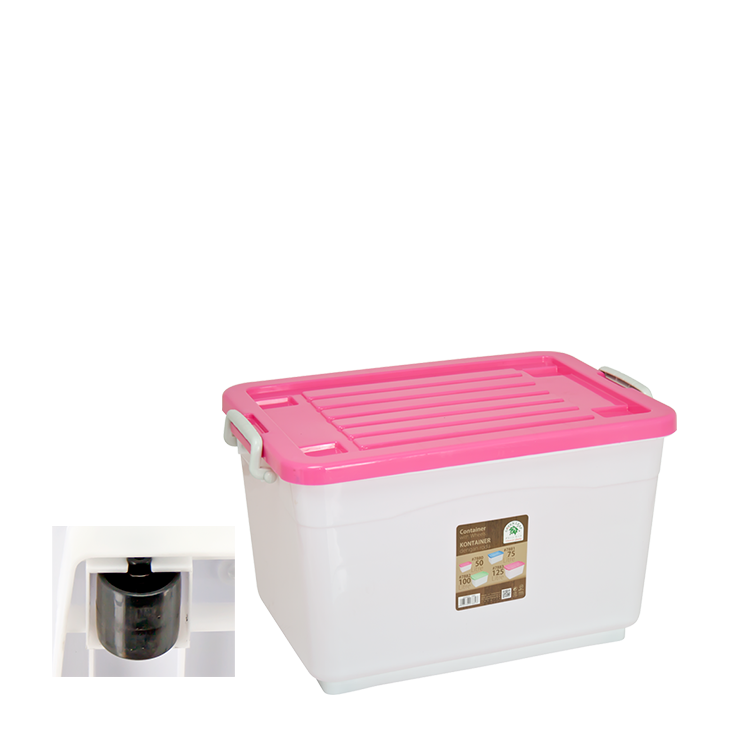 BOX KONTAINER PLASTIK SEDANG 50 LITER RODA GREEN LEAF SIERRA 7880 | RAJA PLASTIK GROSIR