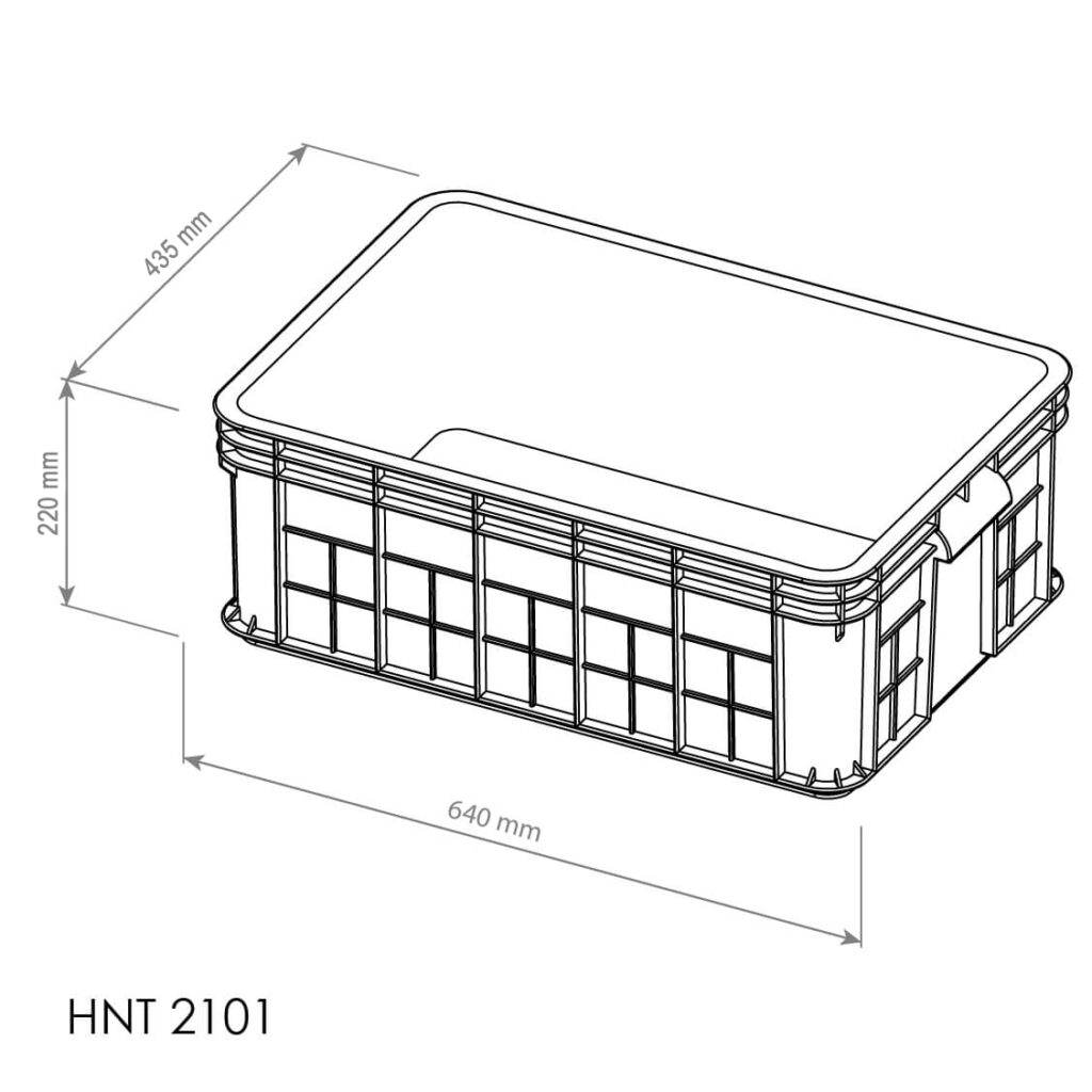 CONTAINER BOX PLASTIK INDUSTRI RAPAT HANATA HNT 2101 UKURAN 64x43,5x22 CM: Solusi Penyimpanan Efisien untuk Berbagai Kebutuhan Industri