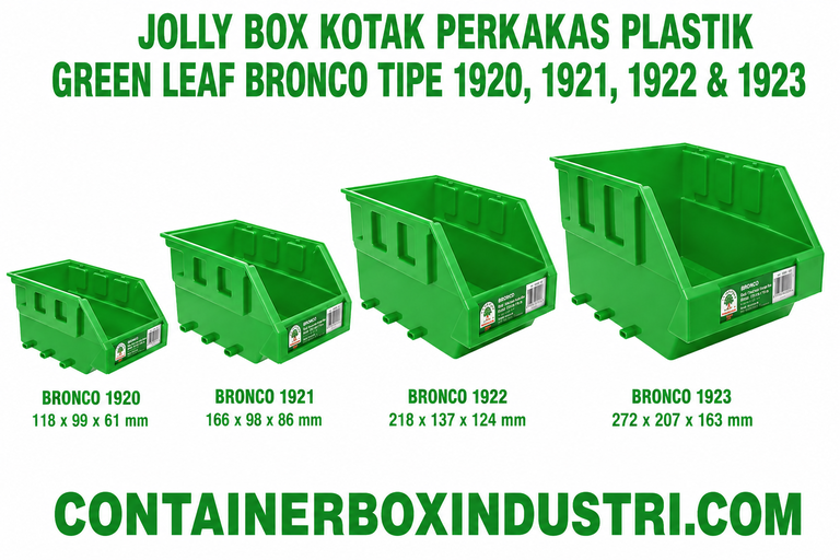 JOLLY BOX KOTAK PERKAKAS PLASTIK GREEN LEAF BRONCO TIPE 1920, 1921, 1922 & 1923