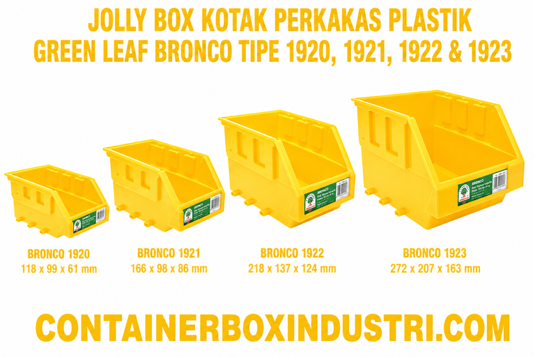 JOLLY BOX KOTAK PERKAKAS PLASTIK GREEN LEAF BRONCO TIPE 1920, 1921, 1922 & 1923