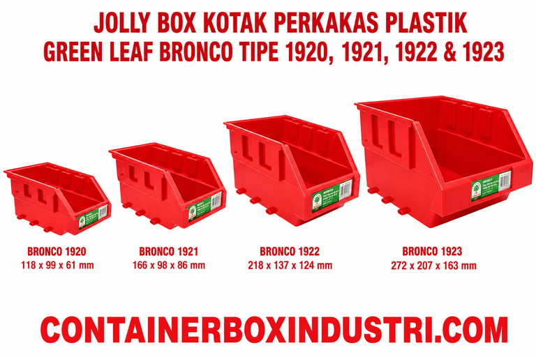 JOLLY BOX KOTAK PERKAKAS PLASTIK GREEN LEAF BRONCO TIPE 1920, 1921, 1922 & 1923