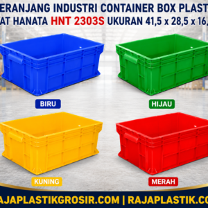 KERANJANG INDUSTRI CONTAINER BOX PLASTIK RAPAT HANATA HNT 2303S UKURAN 41,5 x 28,5 x 16,5 CM: Solusi Penyimpanan Profesional untuk Berbagai Kebutuhan Industri