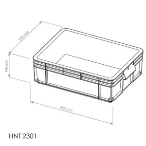 KERANJANG INDUSTRI CONTAINER BOX PLASTIK RAPAT HANATA HNT 2301 UKURAN 46,5x35x14 CM: Solusi Penyimpanan Efisien untuk Berbagai Kebutuhan Industri Modern