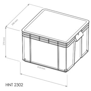 KERANJANG INDUSTRI CONTAINER BOX PLASTIK RAPAT HANATA HNT 2302 UKURAN 41x39x27,5 CM: Solusi Penyimpanan Industri yang Kuat, Higienis, dan Multifungsi