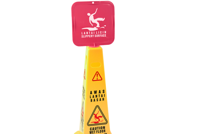 Jual PAPAN TANDA PERINGATAN LANTAI BASAH / LICIN GREEN LEAF 1905 SIGN CONE (SQUARE SHAPE) Berkualitas untuk Area Publik, Perkantoran, Industri dan Komersial