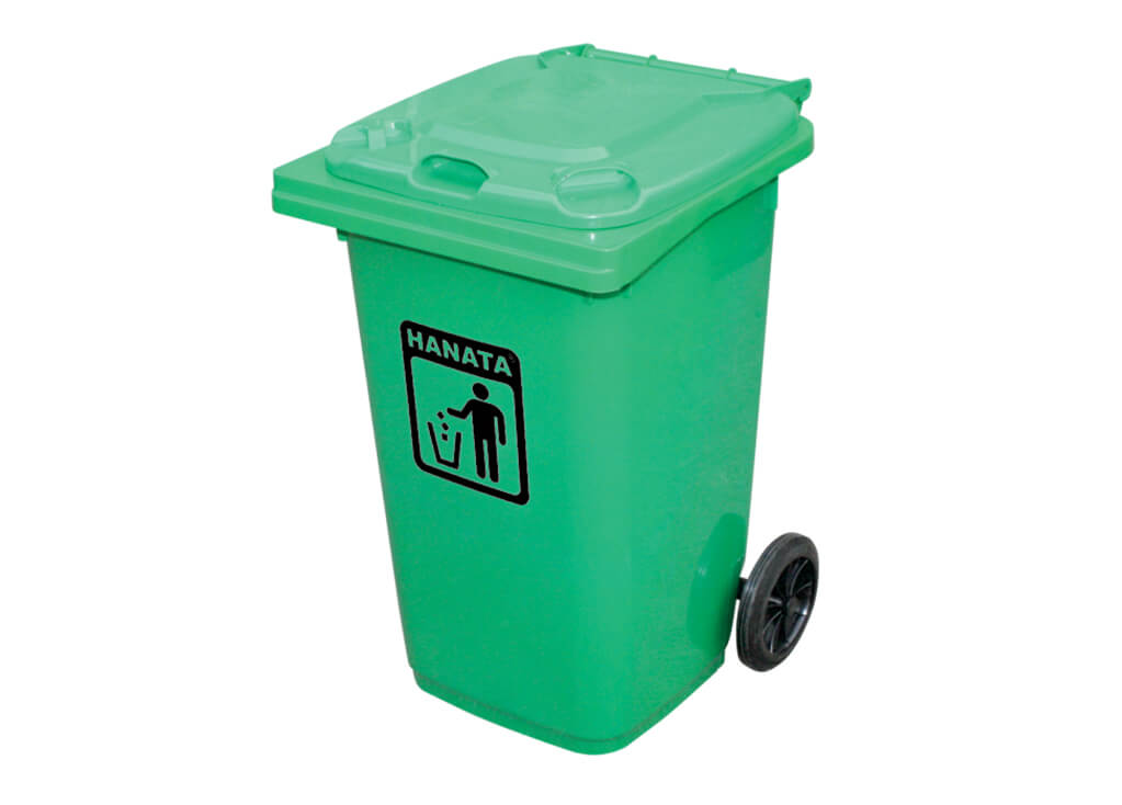TEMPAT SAMPAH PLASTIK BESAR RODA 100 LITER HANATA HNT 4002 – Solusi Pengelolaan Sampah Outdoor yang Praktis, Kuat dan Tahan Lama