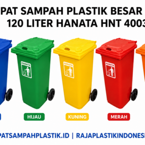 TEMPAT SAMPAH PLASTIK BESAR RODA 120 LITER HANATA HNT 4003: Solusi Praktis dan Tahan Lama untuk Pengelolaan Sampah Outdoor Modern