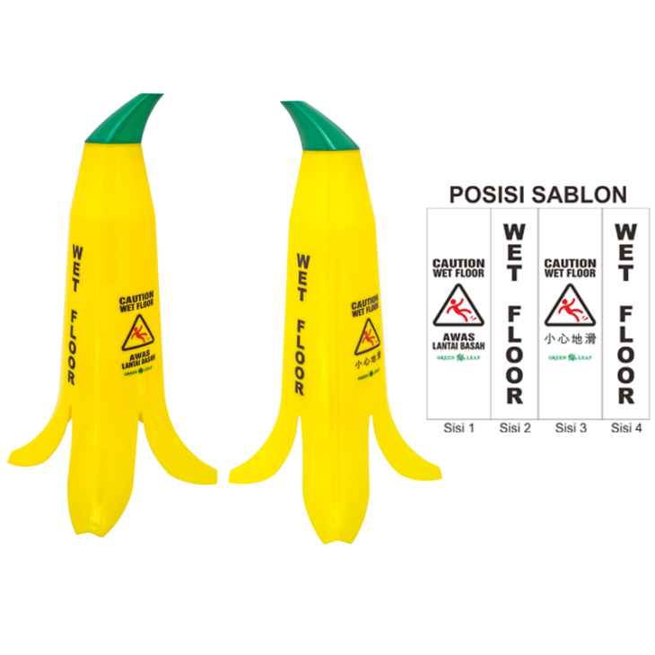 PAPAN TANDA PERINGATAN LANTAI BASAH GREEN LEAF 1904 BANANA SIGN CONE