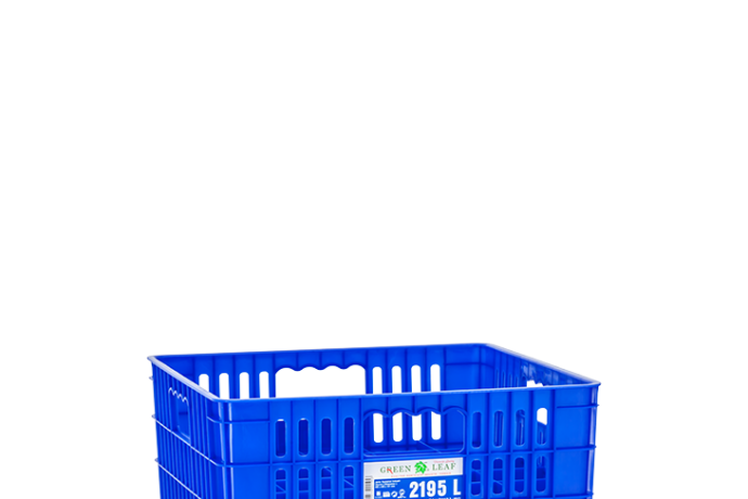 KERANJANG KONTAINER GELAS 25 LUBANG GREEN LEAF TIPE 2195 GLASS CONTAINER, UKURAN 405 x 405 x 191 mm | RAJA PLASTIK GROSIR
