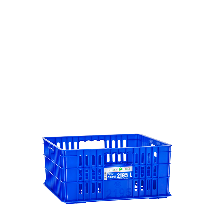 KERANJANG KONTAINER GELAS 25 LUBANG GREEN LEAF TIPE 2195 GLASS CONTAINER, UKURAN 405 x 405 x 191 mm | RAJA PLASTIK GROSIR