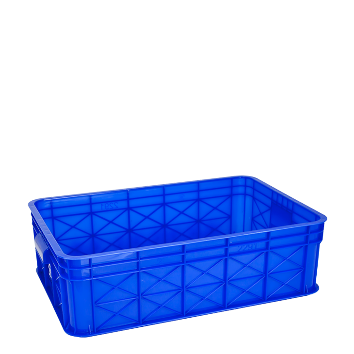 KERANJANG PLASTIK INDUSTRI 41 LITER GREEN LEAF TIPE 2291 P, UKURAN 631 x 414 x 184 mm – Solusi Container Plastik Heavy Duty untuk Penyimpanan, Distribusi, dan Logistik Modern