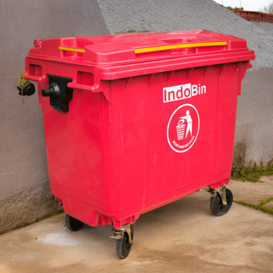 TEMPAT SAMPAH BESAR PLASTIK 660 LITER INDOBIN TIPE 660B-3 + RODA: Tempat Sampah Jumbo 660 Liter Berkualitas Industri untuk Pengelolaan Sampah yang Lebih Efisien