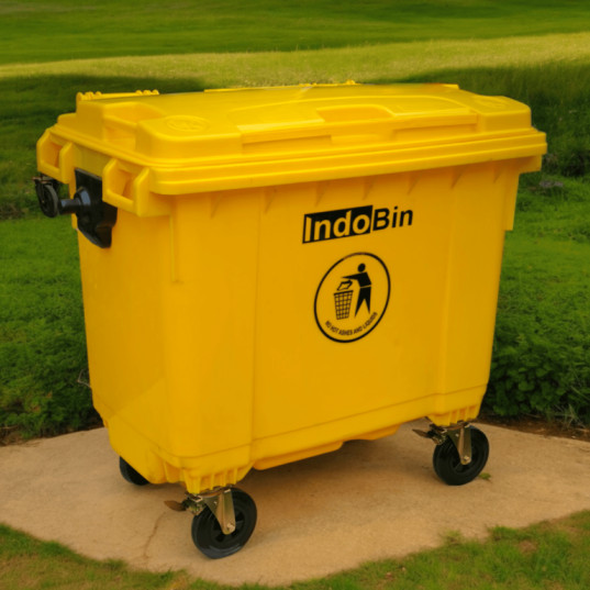 TEMPAT SAMPAH BESAR PLASTIK 660 LITER INDOBIN TIPE 660B-3 + RODA: Tempat Sampah Jumbo 660 Liter Berkualitas Industri untuk Pengelolaan Sampah yang Lebih Efisien