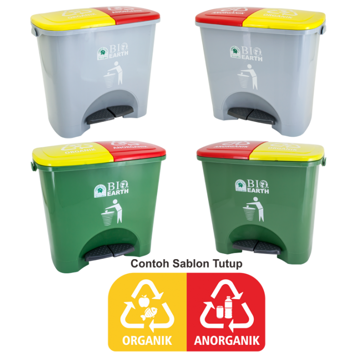 TEMPAT SAMPAH ORGANIK & ANORGANIK GREEN LEAF BIO DUSTBIN 2 x 15 LITER TIPE 2130 – Solusi Praktis Pemilahan Sampah yang Higienis, Modern, dan Ramah Lingkungan