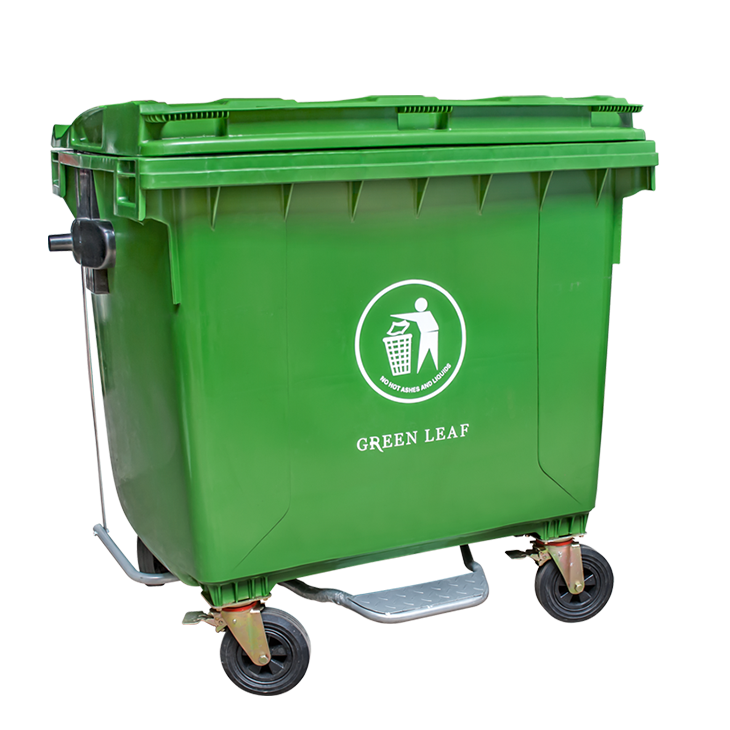 TEMPAT SAMPAH PLASTIK RODA SUPER BESAR 1100 LITER GREEN LEAF BIO DUSTBIN TIPE 2307 DP: Tempat Sampah Industri Kapasitas 1100 Liter yang Kuat, Higienis, dan Siap Digunakan untuk Kebutuhan Skala Besar