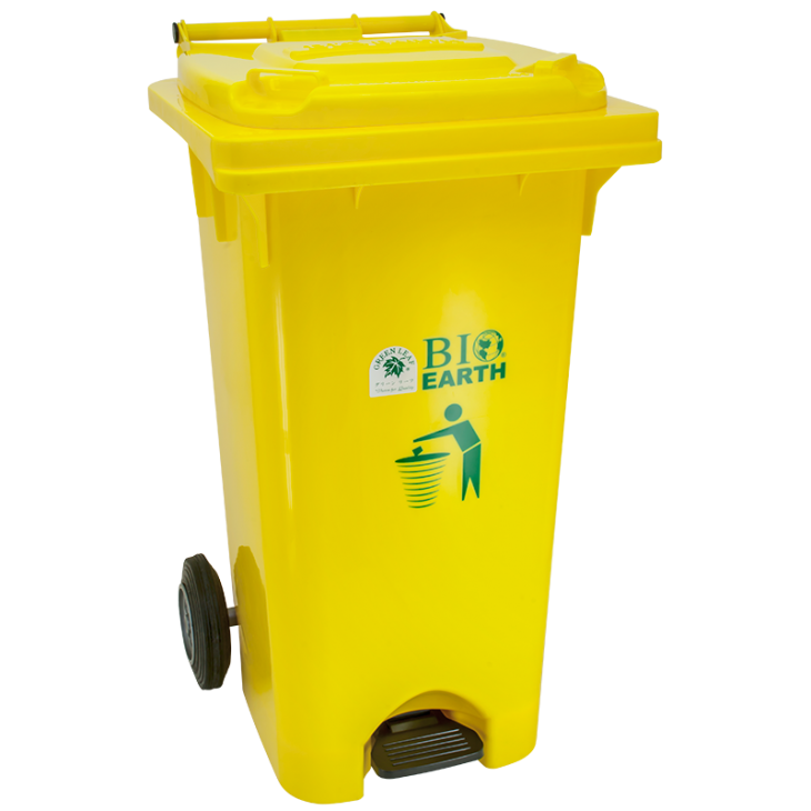 TEMPAT SAMPAH RODA INJAK 120 LITER OUTDOOR GREEN LEAF BIO DUSTBIN 2102