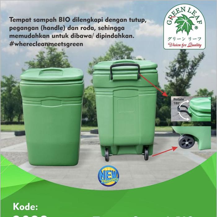 TONG SAMPAH PLASTIK BESAR KOTAK 220 LITER GREEN LEAF BIO DUSTBIN 2022: Solusi Tempat Sampah Industri Berkapasitas Besar untuk Kebersihan Area Komersial, HORECA, Pabrik, dan Fasilitas Umum